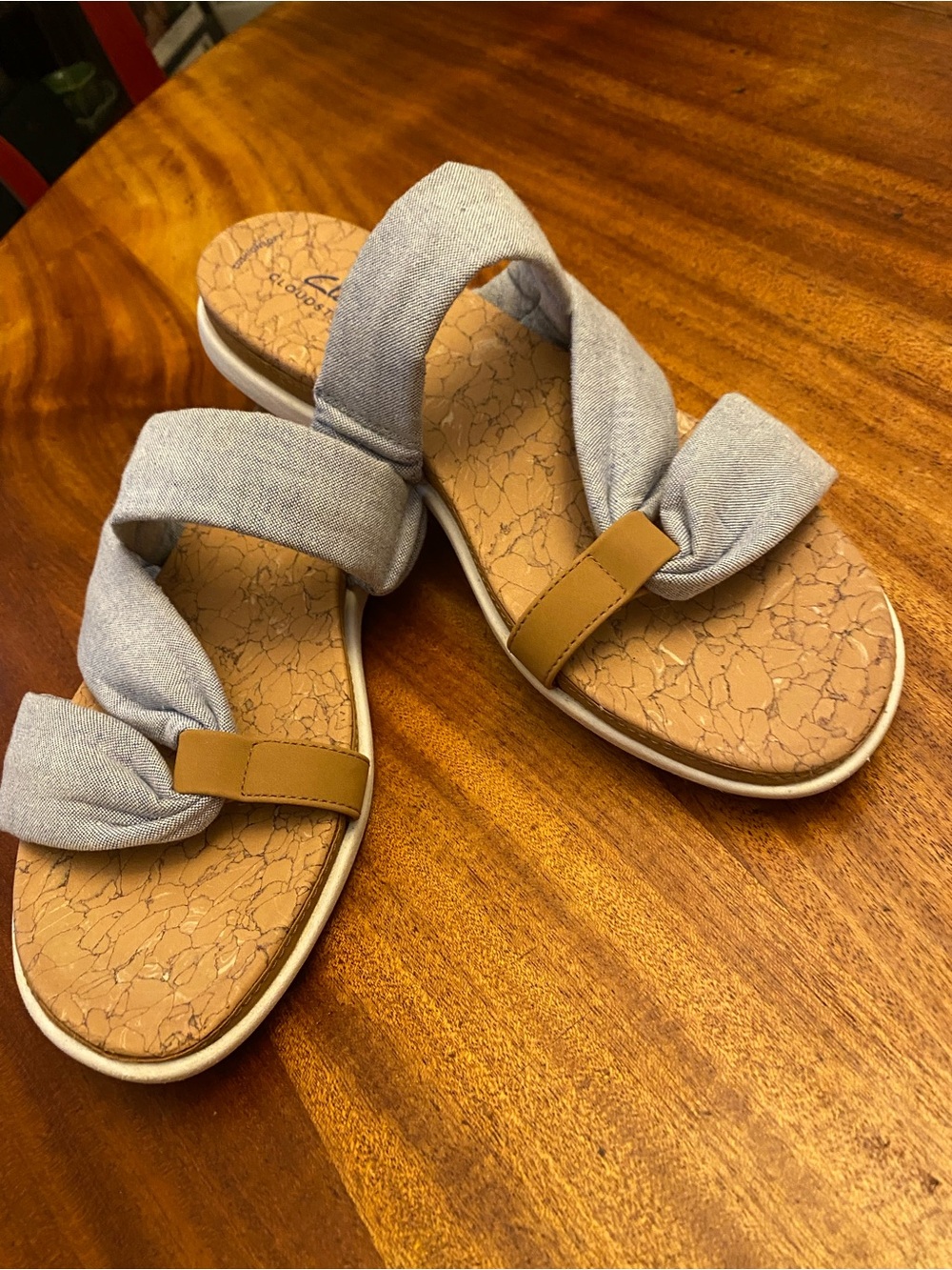 Eliza Skip Slide Sandals Cloud Steppers Light Blue
